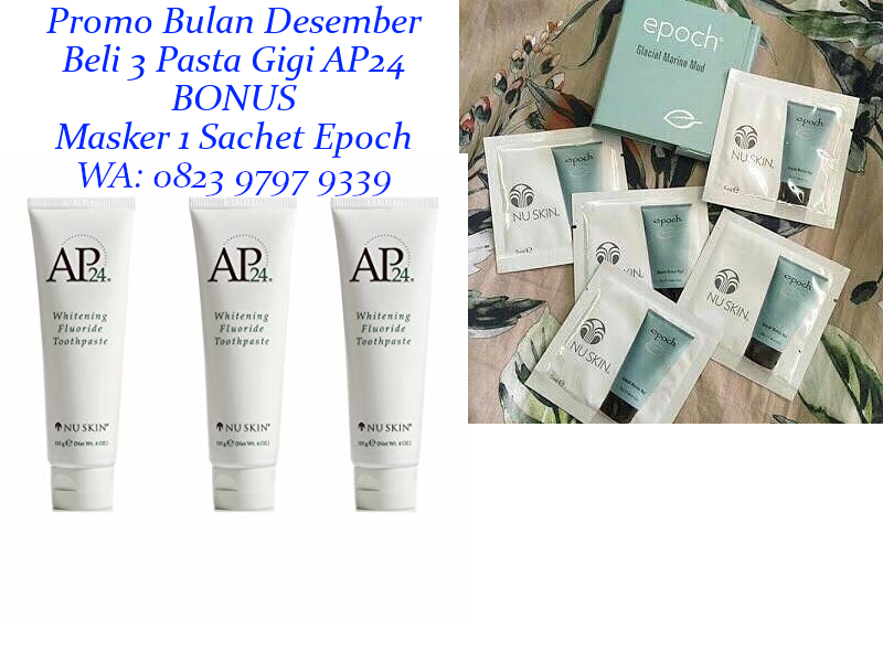 Beli 3 buah pasta gigi AP24, bonus 1 sachet Epoch